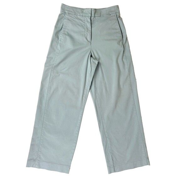 Babaton The Group Aritzia Wide Leg Cropped Pants Sage Green Blue Cotton Denim 4 - Picture 1 of 10